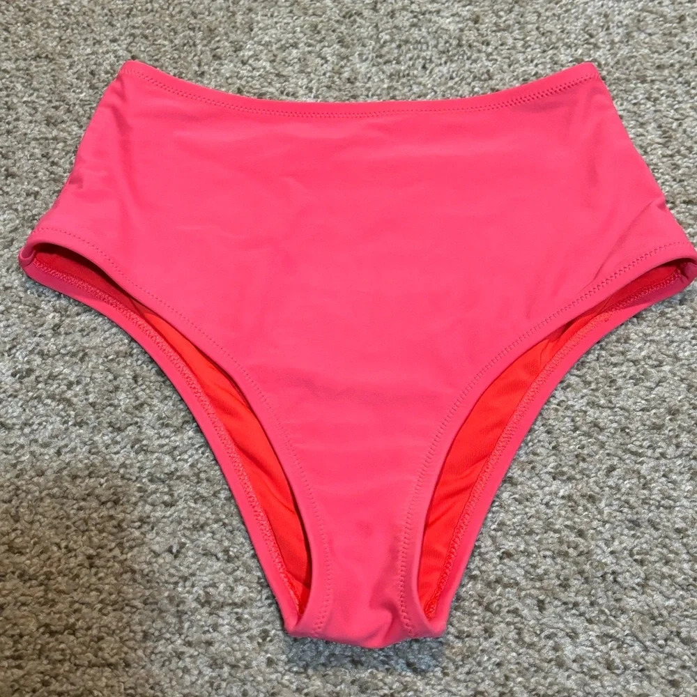 Aerie High Waisted Cheeky Neon Pink Bikini Bottom Size XS | swim | beach | surf